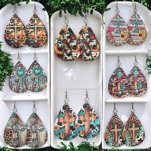 Groovy Hippie Boho Teardrop Dangles Earrings